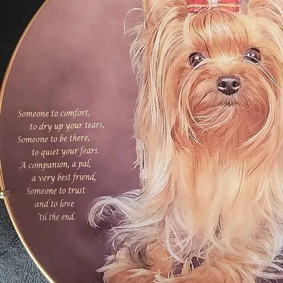 Vintage Danbury Mint., Someone to Comfort Yorkie Collector Plate - Picture 2 of 4